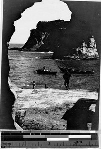 A rocky cove at Ohara, Japan, ca. 1932