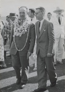 Arrival of Rev. Charles Bonzon in Papeete, on June 29th, 1956