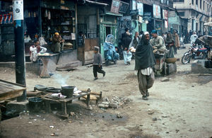 Pakistan, NWFP. Fra Qissa Khwani bazar i Peshawar (oversat: Historiefortællernes bazar)