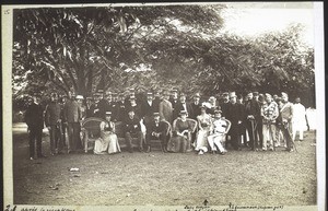 After the reception for the Governor and the Europeans of Accra & Christiansborg. Lady Hodgson, the Governor (grey hat)