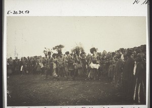 King-Kang festival, the check-patterned clothes are made of bark. Bamum