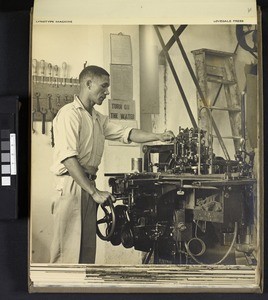 Hot metal typesetting, Lovedale, South Africa, ca.1938