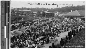 Market on Sunday morning, Baguio, Philippines, 1928