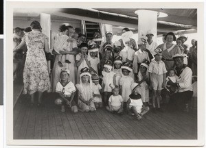 Children's party on a steamboat