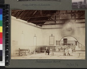 Missionaries inside church, Imerimandroso, Madagascar, ca. 1890