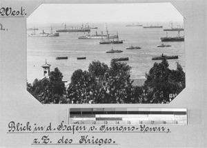 Large ships near the Habor of Simonstown, Simonstown, South Africa, ca.1899-1918