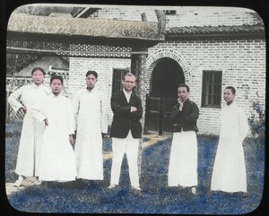 Doctors and nurses standing outdoors, China, ca.1917-1923