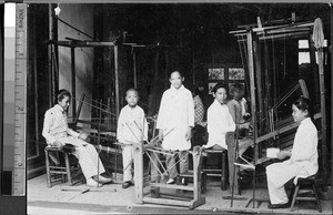 Christian Herald weaving shop, Fuzhou, Fujian, China, ca. 1910