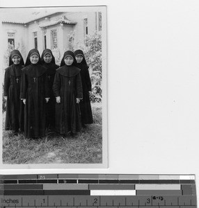 Chinese Sisters at Cathedral at Jiangmen, China, 1949