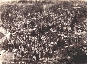 Grou portrait of people of Yao tribe, China, 1921