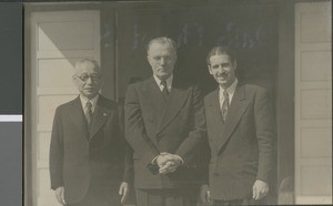 Takeshi Yamazaki, E. W. McMillan, and Logan Fox, Ibaraki, Japan, ca.1948-1952