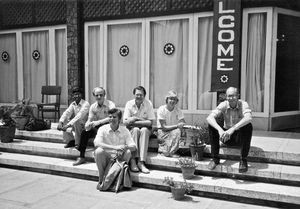 General Assembly of UMN, Kathmandu, April 1984. Erling Wennemyr (right), Asbjørn Voreland (in f