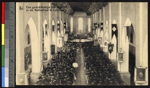 Religious service at the cathedral, Kananga, Congo, ca.1920-1940