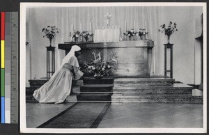 Flowers placed at the altar, Mikalayi Mission, Congo, ca.1920-1940