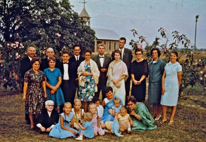 Missionary Conference at Amnura, East Pakistan. Back row, no. 2 from the left: Oluf Eie. At the