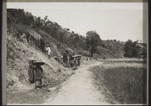 Building a road in China