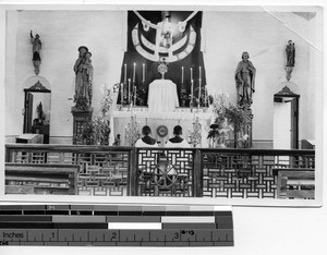 Chapel altar at Dongzhen, China, 1939