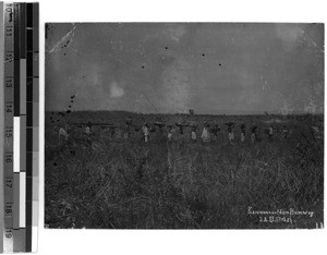 A caravan in the veld, near a station, Tanzania