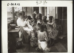 Mrs Hecklinger's sewing class in Bonaberi