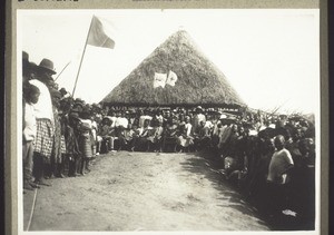 Dedicating the church in Mboakwe (Bamedig); Asili is standing at the rear on the right