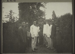 Catechist with some christians from the congregation in Lamthong