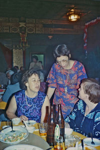 A DMS study group is visiting Taiwan, 1979. Here they are on a Chinese restaurant. From left to