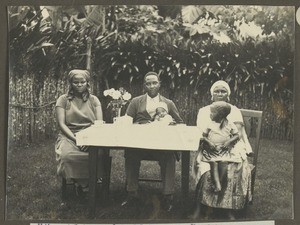 Chief's family at the coffee table, Tanzania, ca.1929-1940