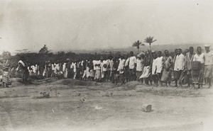 Lepers wearing Christmas gifts, Nigeria, 1932