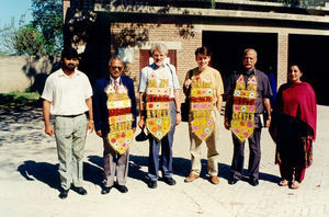 Pakistan 1995. St. Paul's Middle School, Mardan, Peshawar Diocese. Wellcome at the school. Stan