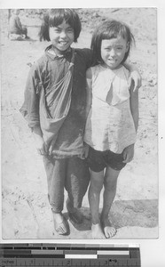 Two girlfriends at Fushun, China, 1940