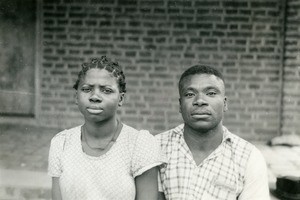 Catechist Fang with his wife, in Oyem, Gabon