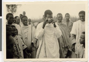 Pastor Dafaa on the first Sunday after his return from Europe, Ayra, Ethiopia, 1952