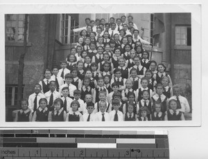 The entire school at Maryknoll Academy at Dalian, China, 1938