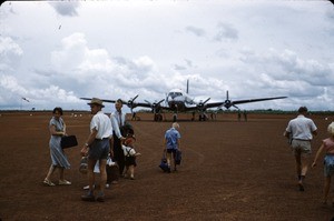 Norwegian missionaries at the airport, Ngaoundéré, Adamaoua, Cameroon, 1953-1968