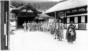 Group of Japanese men dressed in ceremonial clothing, Japan, ca. 1920-1940