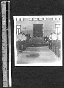 Baccalaureate service at Fukien Christian University, Fuzhou, Fujian, China, 1948