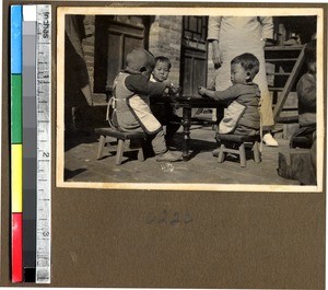 Lunchtime at school, Beijing, China, ca.1931-1934