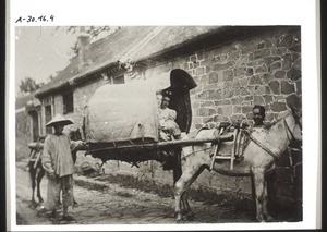 How one travels in north China, carried by mules