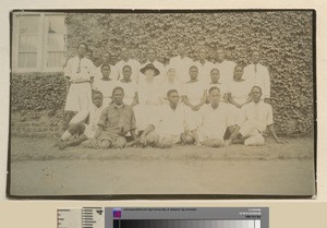 Doctor and trainee medical staff, Blantyre, Malawi, ca.1925