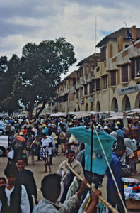 Mission at the bottom - City Mission in Madagascar. In Antananarivo one of the largest marketpl