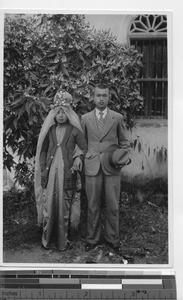 A wedding couple at Sanheba, China, 1939