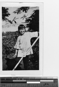 A girl at the orphanage at Luoding, China, 1936