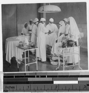 St. Paul's Hospital operating room, Manila, Philippines, May 12, 1933