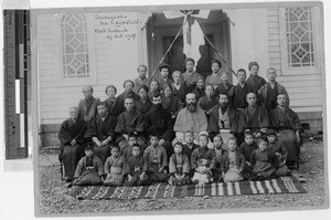 Pastoral visit of European clergy with a Catholics in Hakodate, Japan, 1907