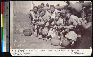 People waiting to buy flour, Jiangsu, China, ca.1905-1910