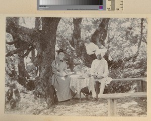 Reading and leisure, Dalhousie, India, ca.1900