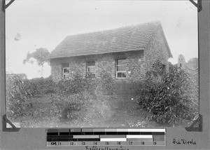 School building, church building and coffee trees, Mbozi, Tanzania