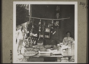 Market stall at a festival for the deities