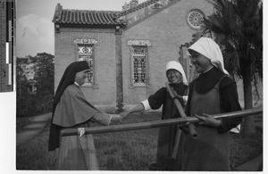 A Maryknoll Sister arriving at Jiangmen, China, 1948