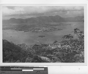 An aerial view of Hong Kong, China, 1949